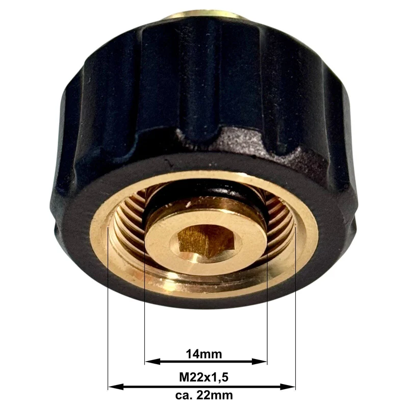 Quick Connect Hochdruckadapter passend für Black&Decker Stecknippel auf M22 IG