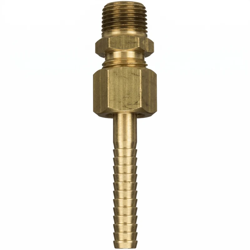 9-1/2-B 3 piece mixer adapter (3/4” NPT x 1/2" hose barb), brass