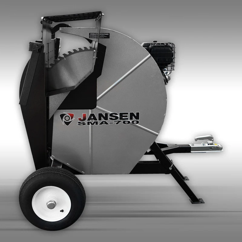 Wippsäge, Brennholzsäge Jansen SMA-700, 700 mm Blatt, Batteriestarter